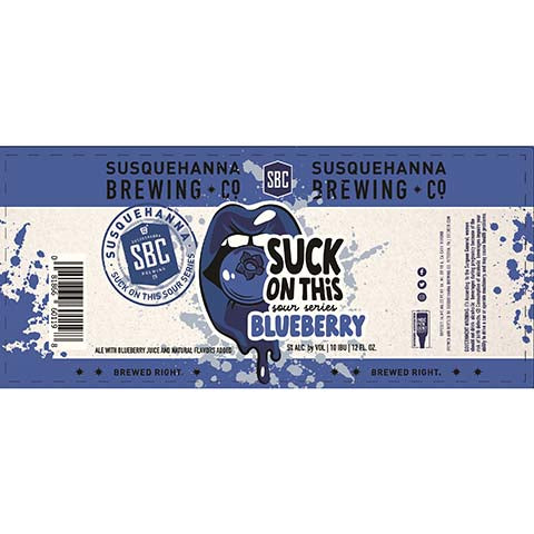Susquehanna Suck On This Sour Series Blueberry by Susquehanna Brewing Co, beer label