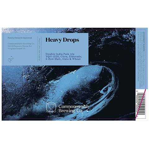 Commonwealth Heavy Drops DIPA by Commonwealth Brewing Co., beer label