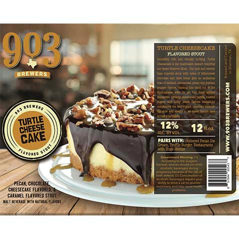 903 Turtle Cheesecake Stout by 903 Brewers, beer label