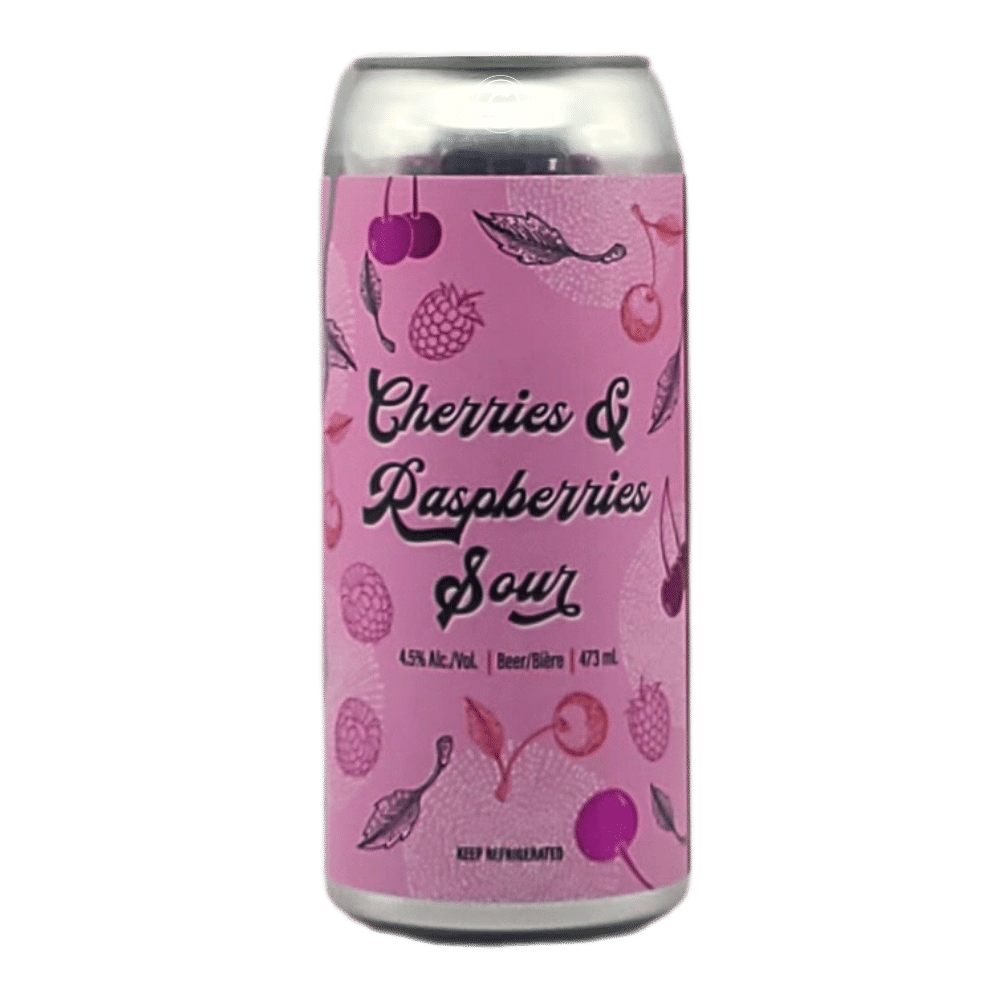 Brewing Cherries & Raspberries Sour by Blindman Brewery, beer label