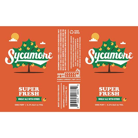 Sycamore Super Fresh Wheat Ale by Sycamore Brewing, beer label
