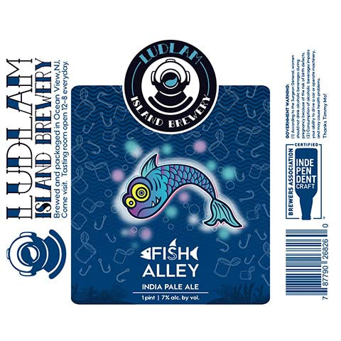 Ludlam Fish Alley IPA by Ludlam Island Brewery, beer label