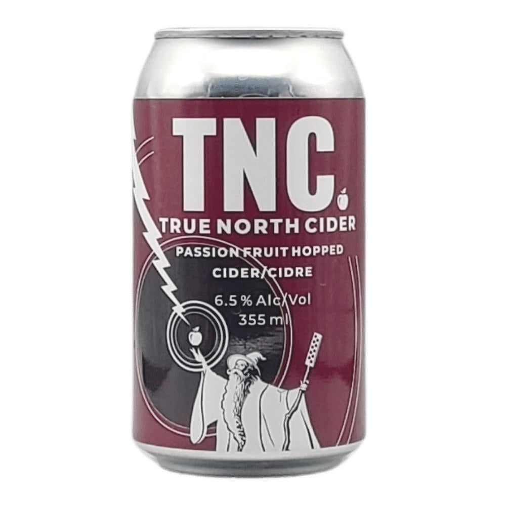 Passionfruit Hopped Cider by True North Cider, beer label