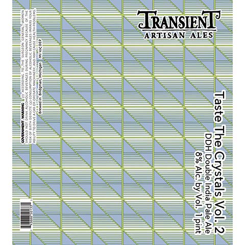 Transient Artisan Ales Taste The Crystals Vol. 2 DIPA by Transient Artisan Ales, beer label