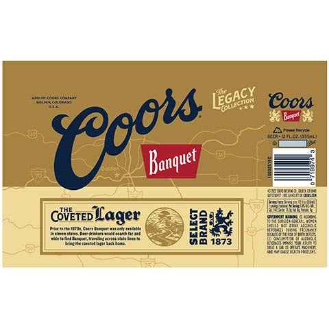 Coors Banquet Select Brand 1873 by Adolph Coors Company, beer label