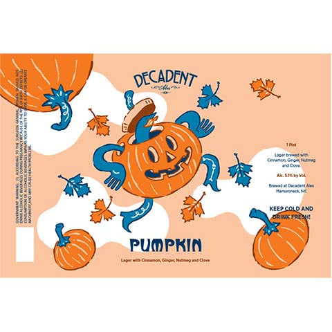 Decadent Pumpkin Lager by Decadent Ales, beer label