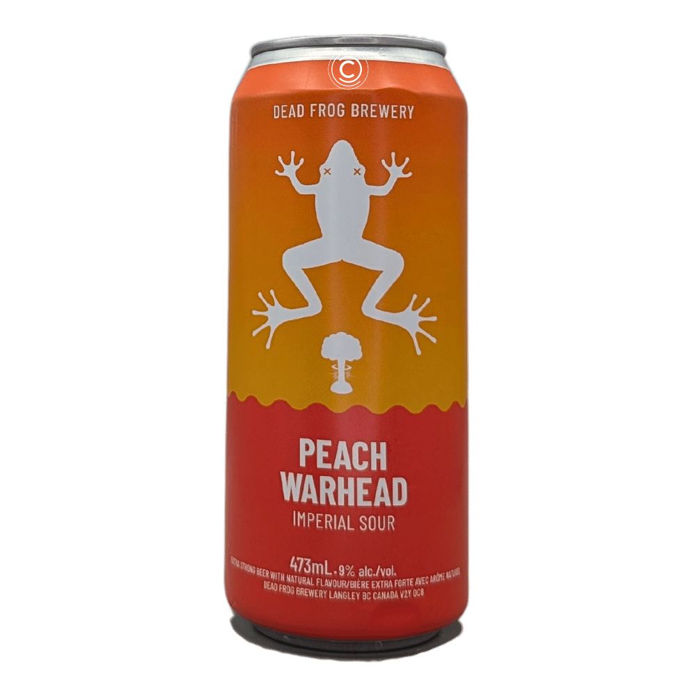 Peach Warhead Imperial Sour by Dead Frog Brewery, beer label