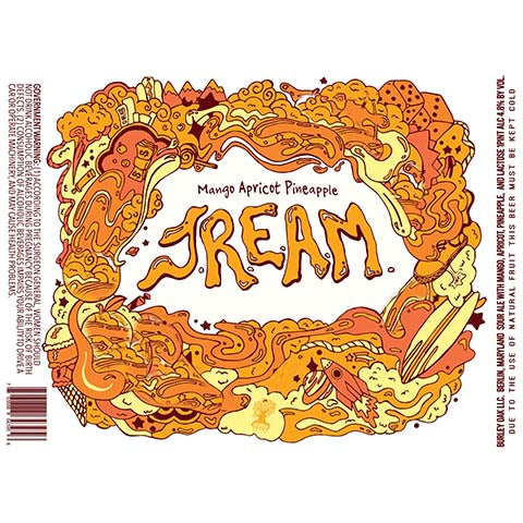 Burley Oak Mango Apricot Pineapple JREAM Sour by Burley Oak Craft Brewery, beer label