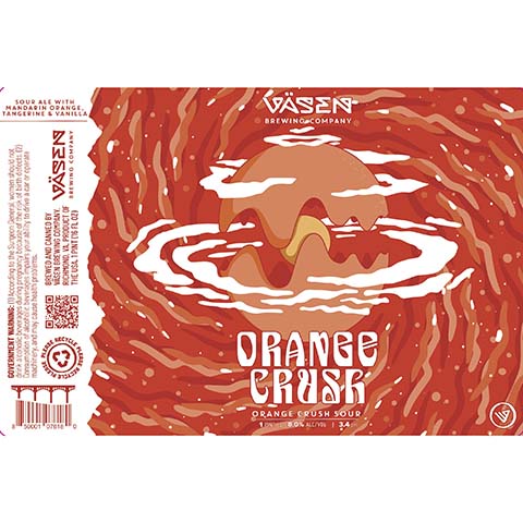 Vasen Orange Crush Sour by Vasen Brewing Company, beer label
