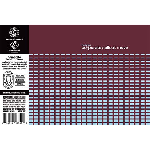 Fair State Corporate Sellout Move Hazy IPA by Fair State Brewing Cooperative, beer label