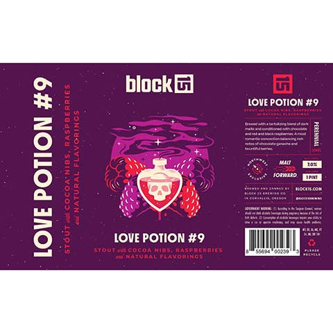 Block 15 Love Potion #9 Stout by Block 15, beer label