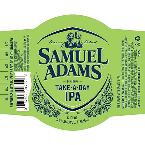 Samuel Adams Take-A-Day IPA by Samuel Adams, beer label
