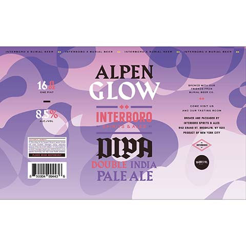 Interboro Alpen Glow DIPA by Interboro Spirits And Ales, beer label