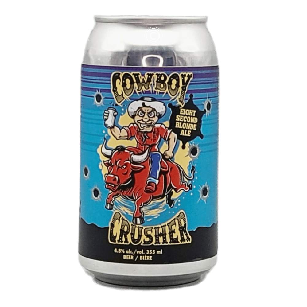 Cowboy Crusher Blonde Ale by Trolley 5 Brewery x Parallel 49 Brewing Company, beer label