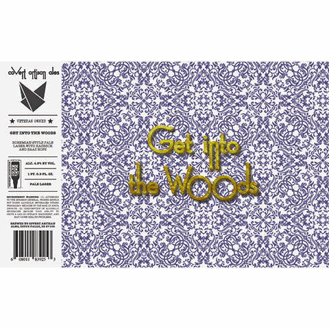 Covert Artisan Get Into The Woods Bohemian-Style Pale Lager by Covert Artisan Ales, beer label