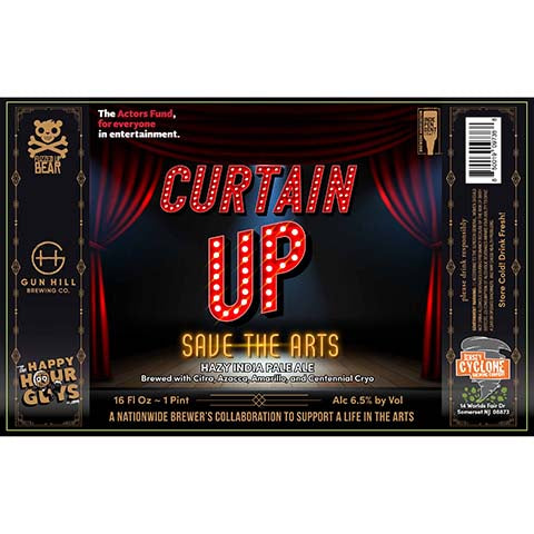 Jersey Cyclone Curtain Up Hazy IPA by Jersey Cyclone Brewing Company, beer label