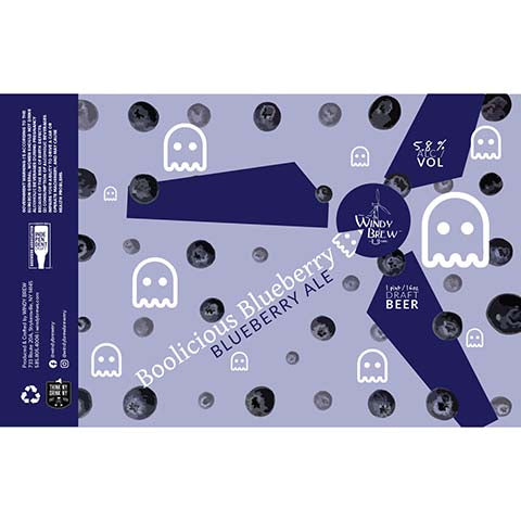 Windy Boolicious Blueberry Ale by Windy Brew, beer label