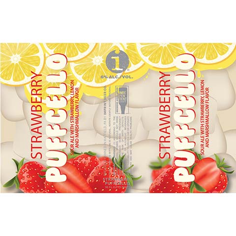 Imprint Strawberry Puffcello Sour Ale by Imprint Beer Company, beer label