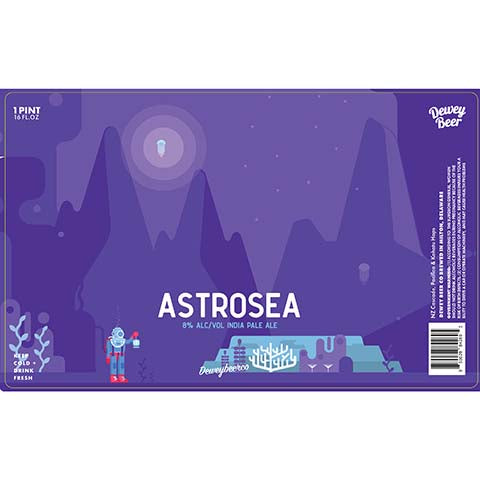 Dewey Beer Astrosea IPA by Dewey Beer Co., beer label