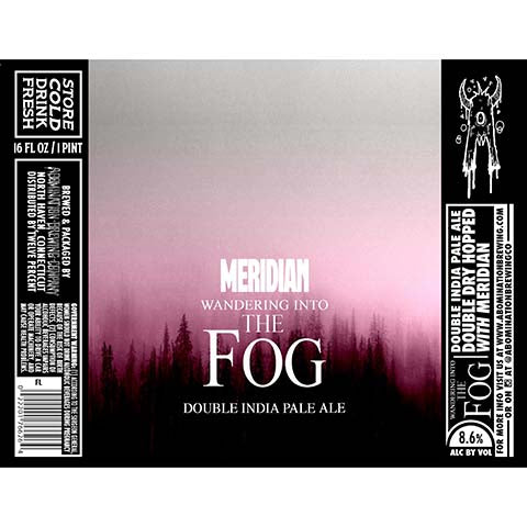 Abomination Wandering Into the Fog DIPA (Meridian) by Abomination Brewing Company, beer label