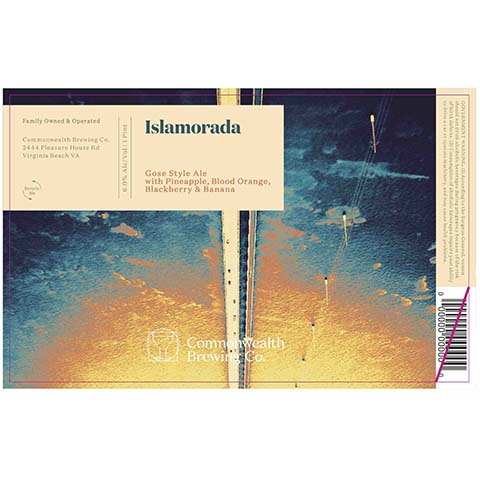 Commonwealth Islamorada Gose Ale by Commonwealth Brewing Co., beer label