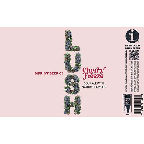 Imprint Cherry Freeze Lush Sour Ale by Imprint Beer Company, beer label