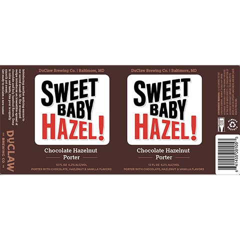 Duclaw Sweet Baby Hazel Porter by DuClaw Brewing Company, beer label