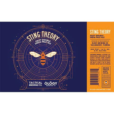 Ology Sting Theory Hazy DIPA by Ology Brewing Co, beer label