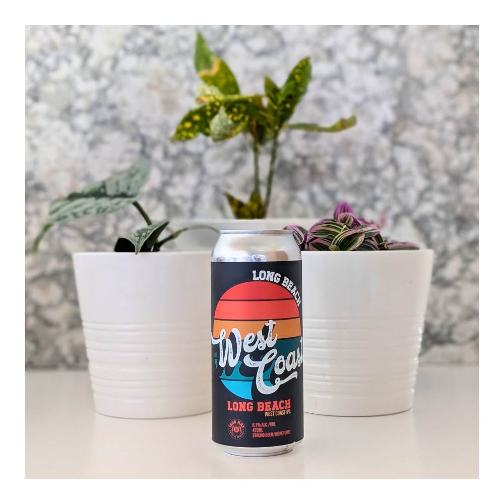 Long Beach West Coast IPA by Iron Hat Brewing Company, beer label