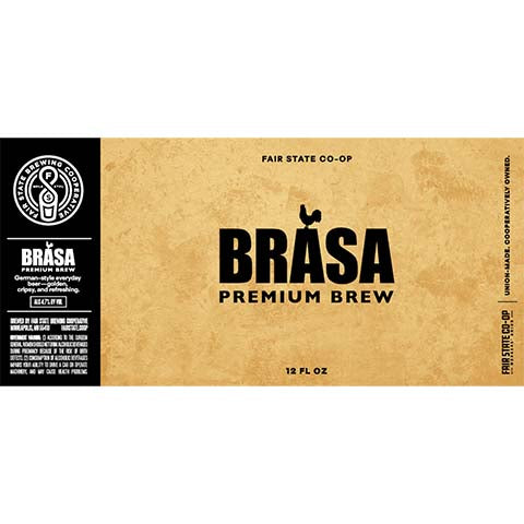 Fair State Brasa Premium Brew by Fair State Brewing Cooperative, beer label