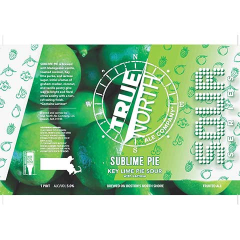 True North Sublime Pie Key Lime Pie Sour Ale by True North Ale Company, LLC, beer label