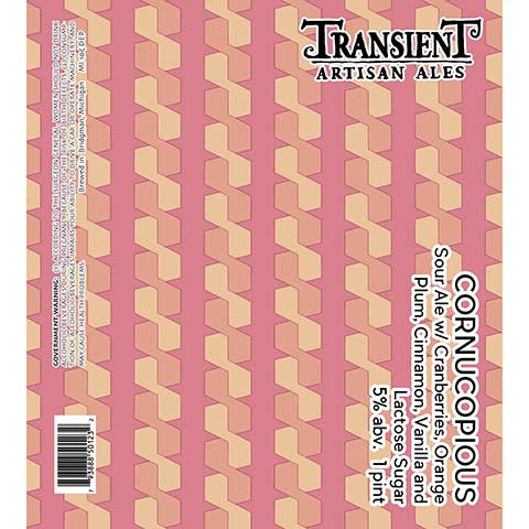 Transient Artisan Ales Cornucopious Sour Ale by Transient Artisan Ales, beer label