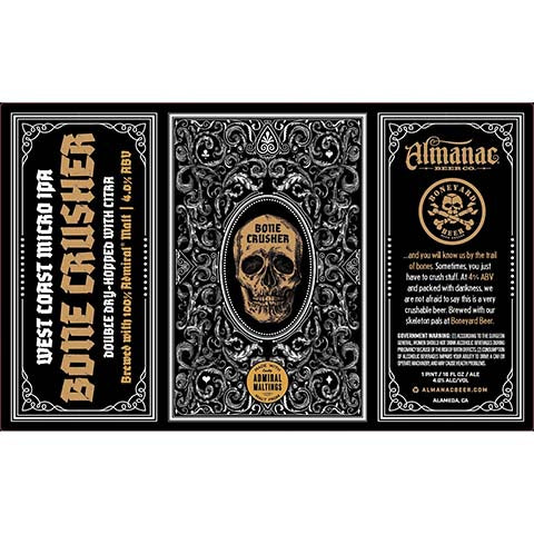 Almanac Bone Crusher West Coast Micro IPA by Almanac Beer Company, beer label