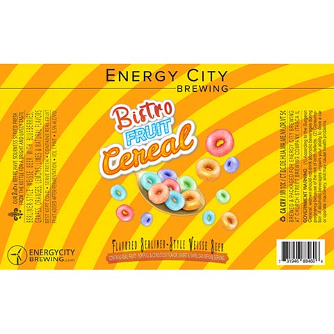 Energy City Bistro Fruit Cereal Berliner Weisse Beer by Energy City Brewing, beer label