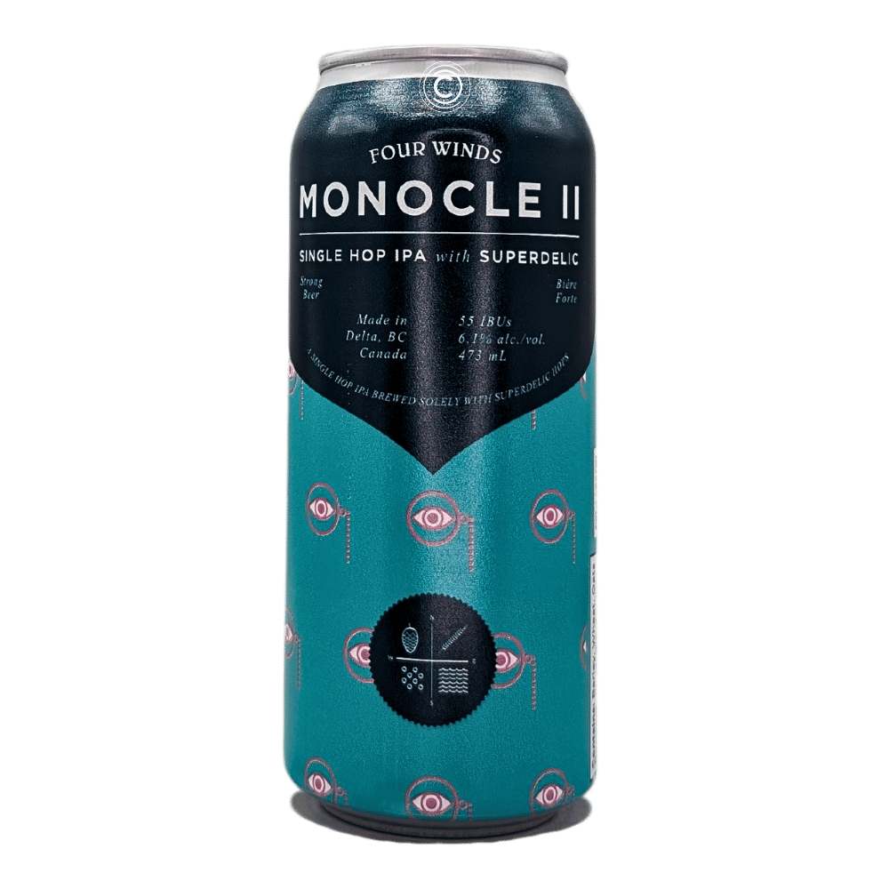 Brewing Co. Monocle II Single Hop IPA with Superdelic Hazy IPA by Four Winds Brewing, beer label