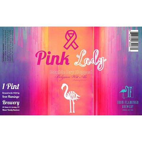 Iron Flamingo Pink Lady Belgian Wit Ale by Iron Flamingo Brewery, beer label