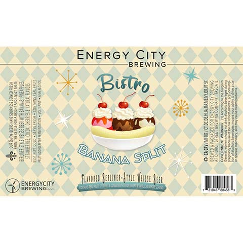 Energy City Bistro Banana Split Berliner Weisse Beer by Energy City Brewing, beer label