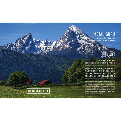 Bluejacket Metal Guru Helles Bock Lager by Bluejacket, beer label