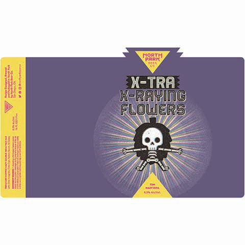 North Park X-Tra X-Ray Flowers TDH Hazy DIPA by North Park Beer Co., beer label