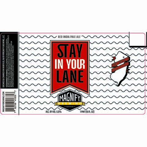 Magnify Stay In Your Lane Red IPA by Magnify Brewing Company, beer label