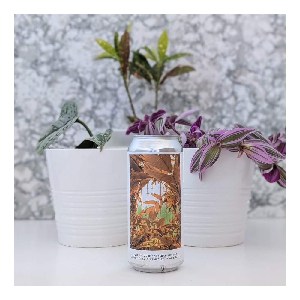 Greenhouse Bohemian Pilsner Conditioned on American Oak by Evil Twin Brewing NYC, beer label