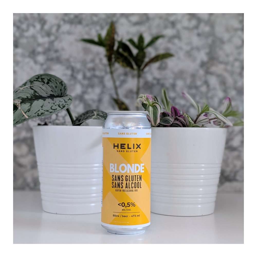 Gluten-Free - Alcohol Free - Blonde Ale by Helix - Bière Sans Gluten, beer label