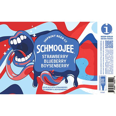 Imprint Beer Schmoojee Strawberry Blueberry Boysenberry Sour Ale by Imprint Beer Company, beer label