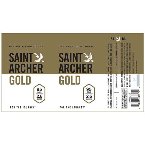 Saint Archer Gold Lager by Saint Archer Brewing Company, beer label