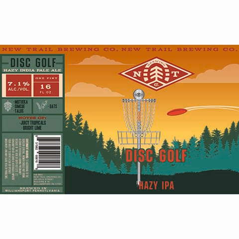 New Trail Disc Golf Hazy IPA by New Trail Brewing Company, beer label