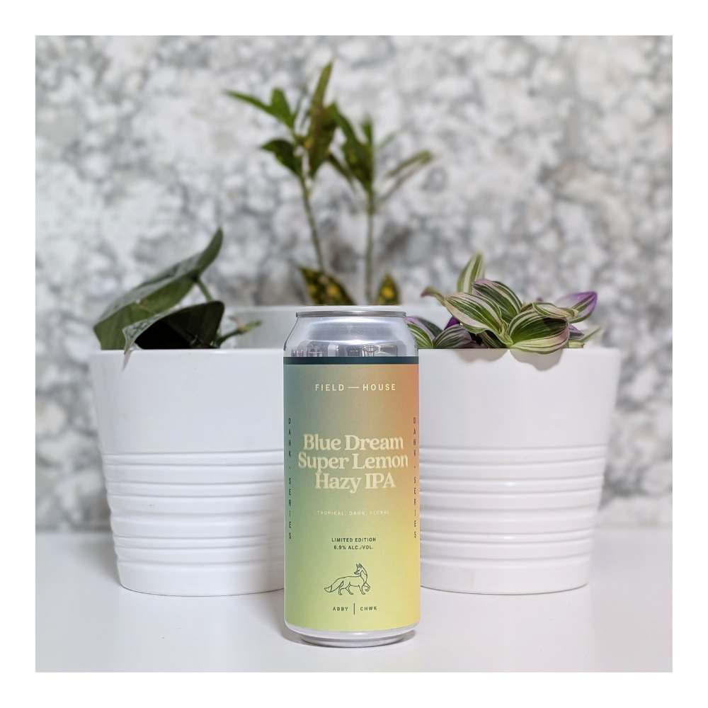 Blue Dream Super Lemon Hazy IPA by Field House Brewing Co., beer label