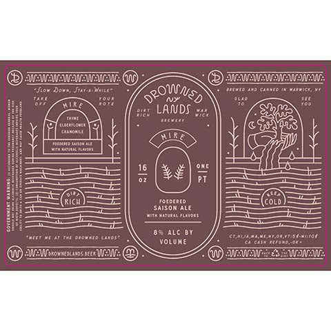 Drowned Lands Mire Foedered Saison Ale by The Drowned Lands Brewery, beer label