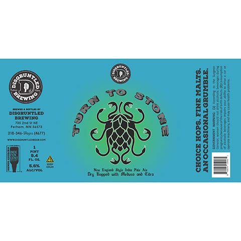 Disgruntled Turn To Stone NEIPA by Disgruntled Brewing, beer label