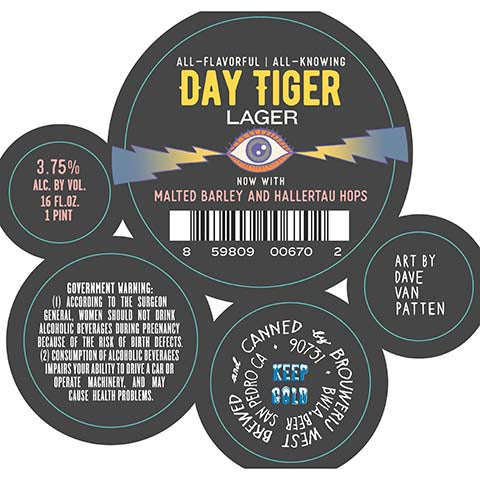 Brouwerij West Day Tiger Lager by Brouwerij West, beer label