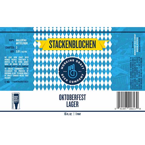 Stackenblochen Oktoberfest Lager by Working Draft Beer Company, beer label
